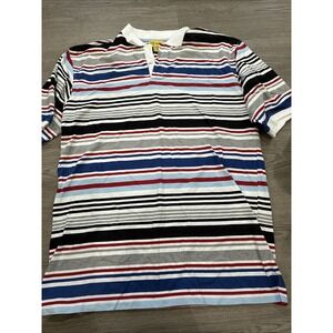 Vintage Y2K PJ Mark Polo Multicolor Striped Short Sleeve Tshirt | Size 3XL
